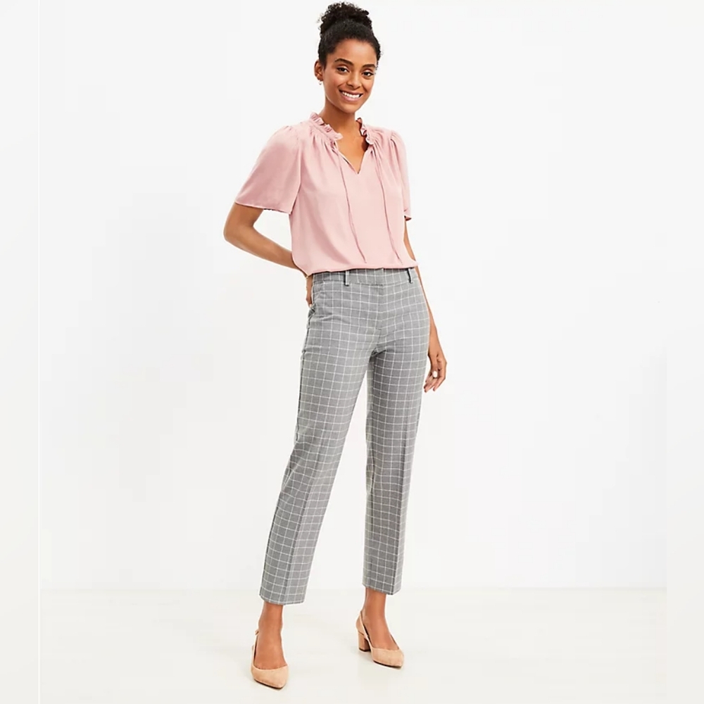 Loft Riviera Slim Pant in Plaid
